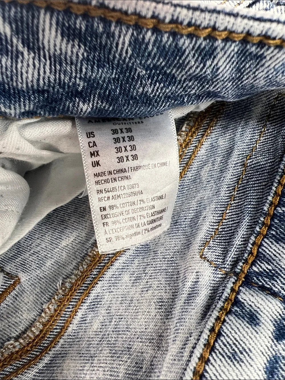 American Eagle - Men’s Jeans - Flex - 30x30 - Distressed - Light Blue